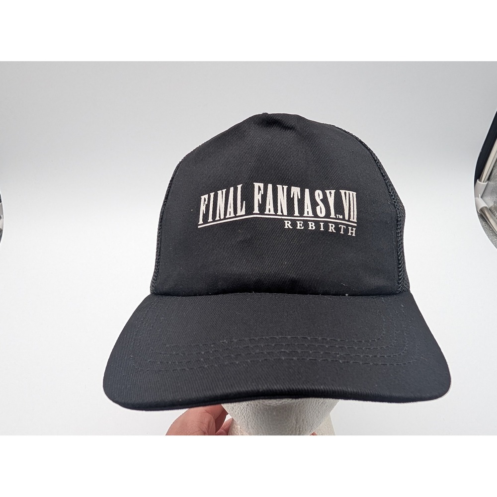 Final Fantasy VII Rebirth Black Trucker Hat Snapback Square Enix Promo Cap